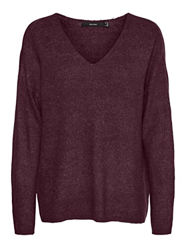 VERO MODA Strick Pullover V-Ausschnitt Langarm Sweater Knitted Jumper VMCREWLEFILE von VERO MODA