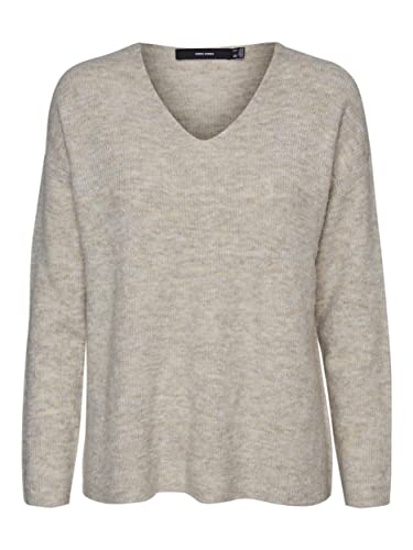 VERO MODA Strick Pullover V-Ausschnitt Langarm Sweater Knitted Jumper VMCREWLEFILE von VERO MODA