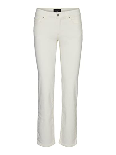 VERO MODA Damen VMDAF MR STRAIGHT JEANS ECRU ,Ecru ,25W / 32L von VERO MODA