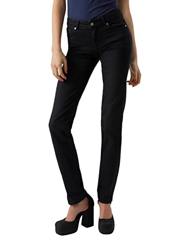 VERO MODA Damen VMDAF MR Straight DO104 NOOS Jeans, Black Denim, 27/34 von VERO MODA