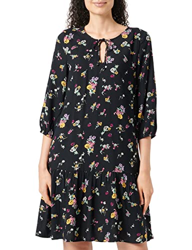 VERO MODA Damen VMDANNI 3/4 ABK Dress WVN GA Kleid, Black/AOP:Cailly, S von VERO MODA