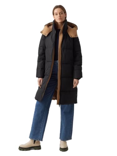 VERO MODA Damen VMDIANE Coat BOOS Mantel, Black/Detail:Tigers Eye, S von VERO MODA