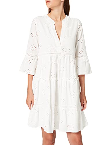 VERO MODA Damen Bluse Tunika VMDicthe Embrodery Minikleid mit 3/4-Ärmeln 10250097 Snow White S von VERO MODA