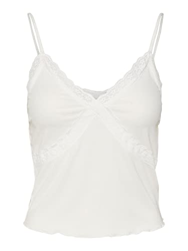 VERO MODA Damen VMDITTE Singlet Crop JRS NOOS Top, Snow White, L von VERO MODA