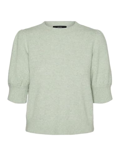 VERO MODA Damen VMDOFFY 2/4 O-Neck Pullover GA NOOS Strickpullover, Reseda/Detail:Melange, XSW / 34L von VERO MODA