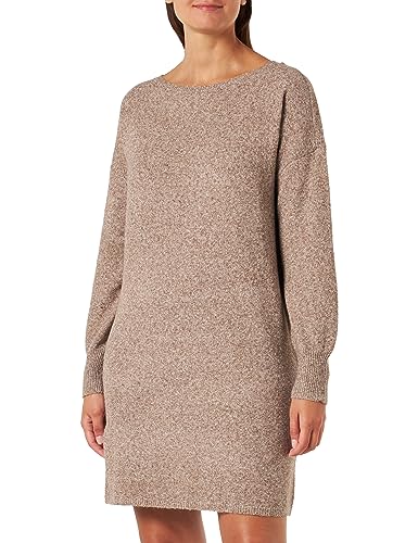 VERO MODA Damen VMDOFFY LS Boatneck Knee Dress GA Boo Kleid, Brown Lentil/Detail:Melange, M von VERO MODA