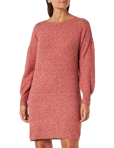 VERO MODA Damen VMDOFFY LS Boatneck Knee Dress GA Boo Kleid, Red Ochre/Detail:Melange, L von VERO MODA