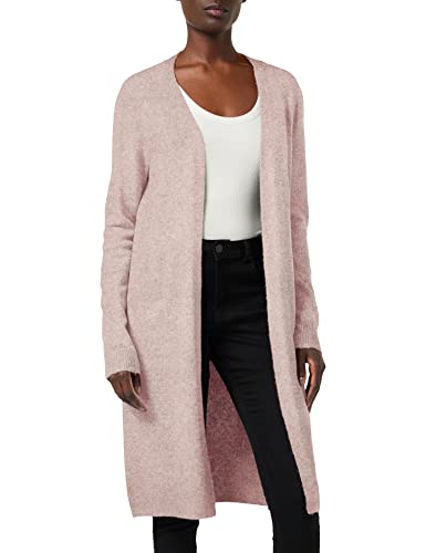 VERO MODA Damen Strickjacke Doffy knielanger Cardigan 10215434 Woodrose Melange M von VERO MODA