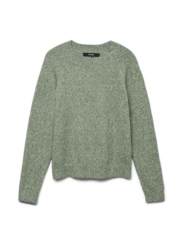 VERO MODA Strick Pullover Meliert Basic Rundhals Jumper Langarm Sweater Regular Fit RIPP Raglan VMDOFFY von VERO MODA