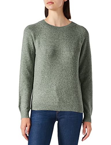 VERO MODA Strick Pullover Meliert Basic Rundhals Jumper Langarm Sweater Regular Fit RIPP Raglan VMDOFFY von VERO MODA