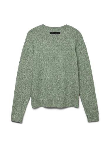 VERO MODA Strick Pullover Meliert Basic Rundhals Jumper Langarm Sweater Regular Fit RIPP Raglan VMDOFFY von VERO MODA