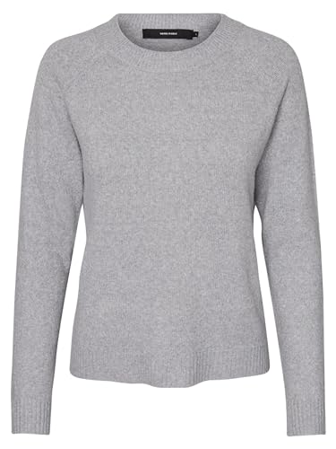 VERO MODA Damen VMDOFFY LS O-Neck Blouse GA NOOS Pullover, Light Grey Melange, XXL von VERO MODA