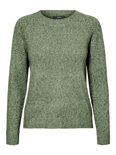 VERO MODA Strick Pullover Meliert Basic Rundhals Jumper Langarm Sweater Regular Fit RIPP Raglan VMDOFFY von VERO MODA