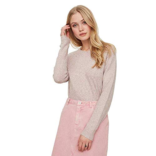 VERO MODA Damen VMDOFFY LS O-Neck Blouse GA NOOS 10201022, Woodrose/Melange, XS von VERO MODA