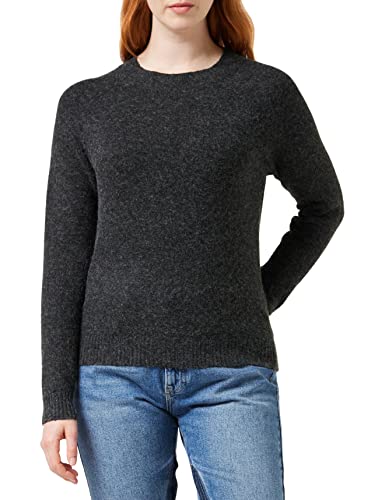 VERO MODA Damen VMDOFFY LS O-Neck Blouse GA NOOS 10201022, Black/Melange, L von VERO MODA