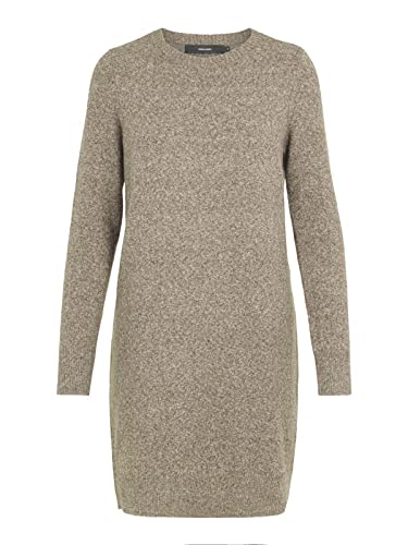 VERO MODA Damen VMDOFFY LS O-Neck Dress GA NOOS 10215523, Walnut/Melange, L von VERO MODA