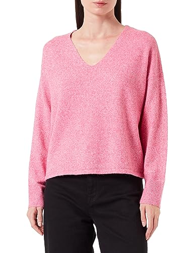 VERO MODA Damen VMDOFFY LS V-Neck Blouse GA NOOS Pullover, Fuchsia Purple/Detail:Melange, M von VERO MODA