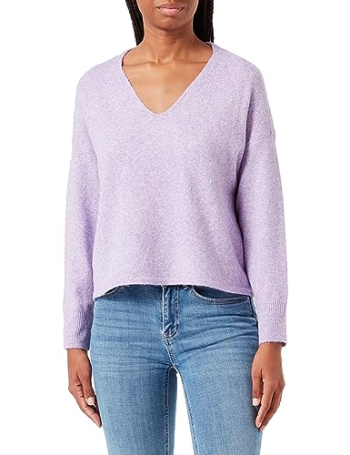 VERO MODA Damen VMDOFFY LS V-Neck Blouse GA NOOS Pullover, Sand Verbena/Detail:Melange, M von VERO MODA