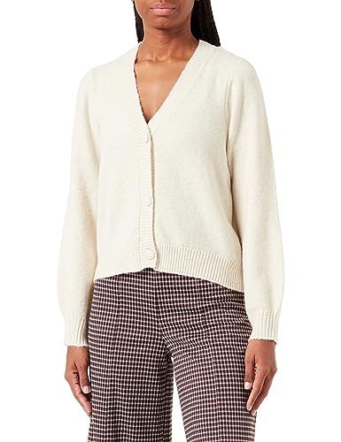 VERO MODA Damen VMDOFWOOL LS V-NK Button Cardi GA NOOS Strickjacke, Birch/Detail:Melange, XXL von VERO MODA