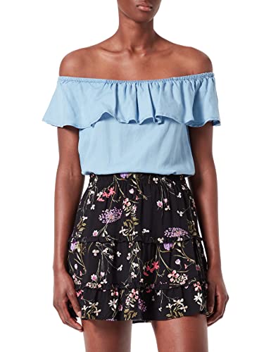 VERO MODA Damen VMEASY FRL Mini Skirt WVN GA Rock, Black/AOP:Mille, M von VERO MODA