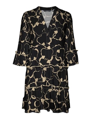 VERO MODA Damen Vmeasy Joy 3/4 Short Dress WVN Ga Sommerkleid, Schwarz, Large von VERO MODA