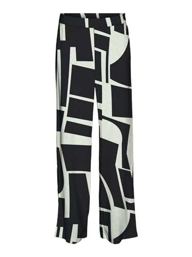 VERO MODA Damen VMEASY Joy HW Wide Pants WVN GA Stoffhose, Schwarz, M von VERO MODA