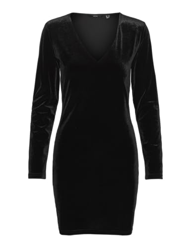 VERO MODA Damen VMEFFIE LS Short Dress JRS GA Minikleid, Black, X-Small von VERO MODA
