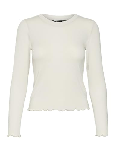 VERO MODA Damen VMELIANA LS Short TOP JRS Langarmshirt, Pumice Stone, Large von VERO MODA