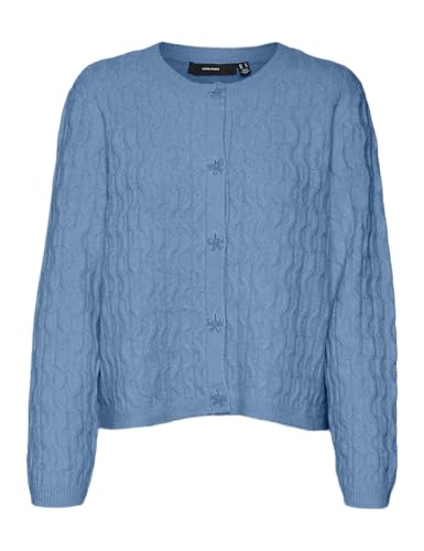 VERO MODA Damen VMELYA LS O-Neck Cardigan GA Boo Strickjacke, Allure/Detail:W. Melange, M von VERO MODA