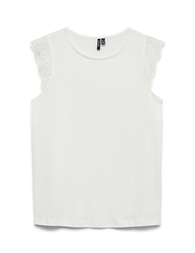 VERO MODA Damen VMEMILY SL Gathering JRS NOOS Top, Snow White, X-Large von VERO MODA