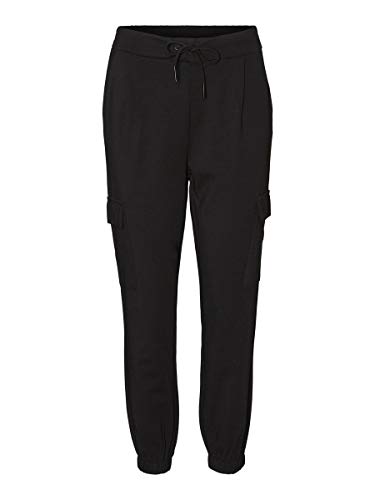 VERO MODA Damen VMEVA MR Cargo Elastic Detail Pant NOOS Hose, Black, One Size von VERO MODA