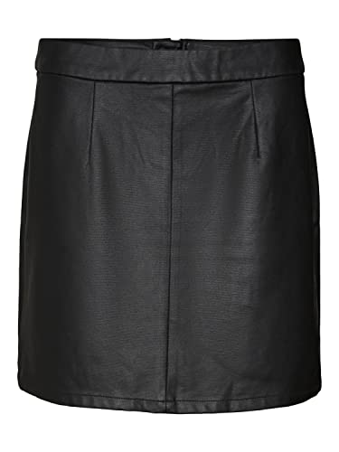 VERO MODA Damen VMEVADINA Coated Short Skirt NOOS Rock, Black, One Size von VERO MODA