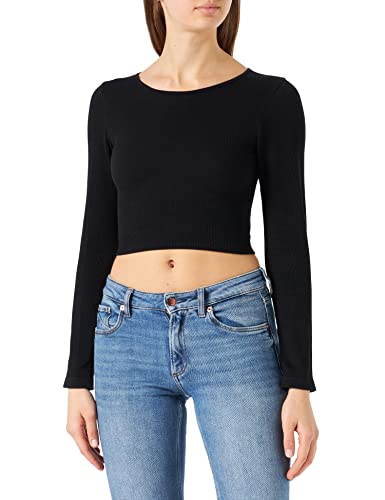 VERO MODA Damen VMEVE L/S O-Neck TOP NOOS Formendes Langarmshirt, Black, M/L von VERO MODA