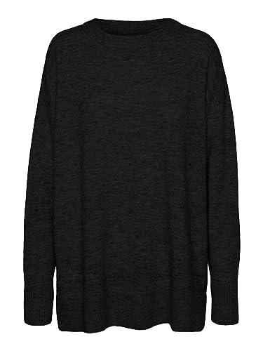 VERO MODA Damen VMFILUCA LS O-Neck Long GA NOOS Pullover, Black, Small von VERO MODA