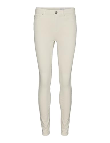 VERO MODA Damen VMFLASH MR Skinny Color GA NOOS Jeans, Ecru, L / 32L von VERO MODA