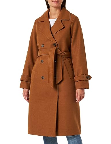 VERO MODA Damen VMFORTUNEVEGA AW23 LONGTRENCHCOAT GABOOS Mantel, Rubber/Detail:SOLID, M von VERO MODA