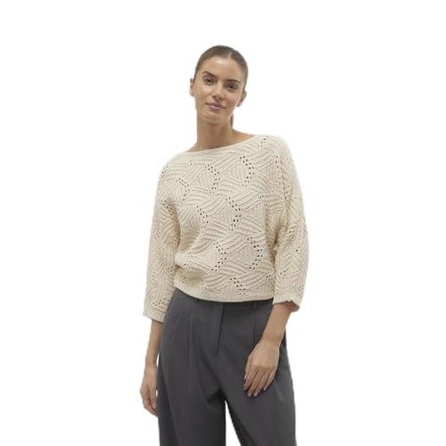 VERO MODA Damen VMGIGI 3/4 Boatneck NOOS Pullover, Birch, Large von VERO MODA