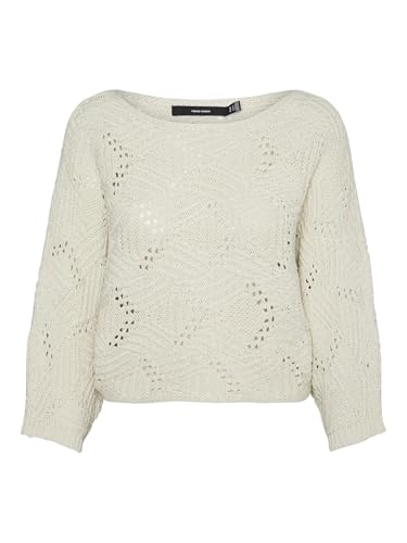 VERO MODA Damen VMGIGI 3/4 Boatneck NOOS Pullover, Birch, Small von VERO MODA