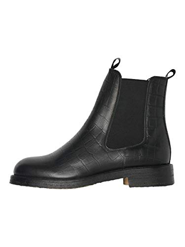 VERO MODA Damen VMGINA Leather Boot Stiefel, Black, 38 EU von VERO MODA