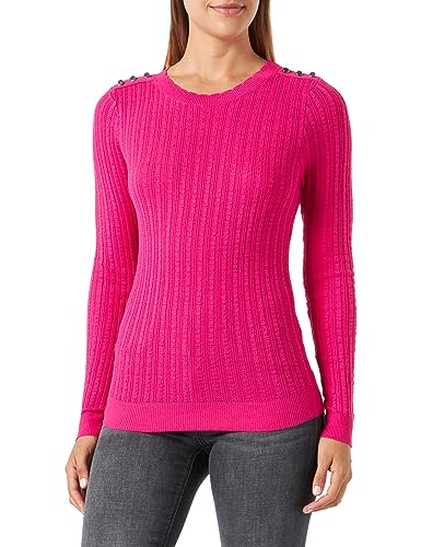 VERO MODA Damen VMGLORY LS O-Neck GA Boo Pullover, Fuchsia Purple/Detail:W. Gold Buttons, M von VERO MODA