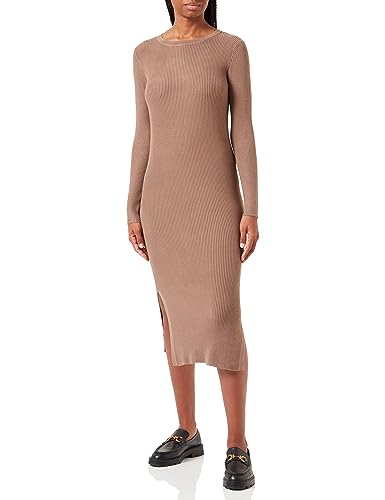 VERO MODA Damen VMGLORY Rib LS O-Neck Calf Dress GA NOOS Kleid, Brown Lentil, M von VERO MODA