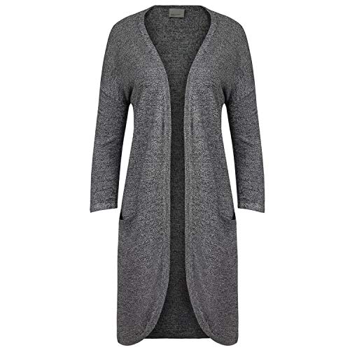 VERO MODA Damen Loose Fit Strickjacke VMHALLIE Meghan 3/4 Long Cardigan NOOS, Einfarbig, Gr. 36 (Herstellergröße: S), Schwarz von VERO MODA