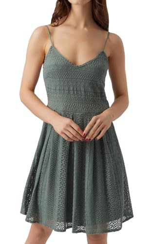 VERO MODA Damen VMHONEY LACE Pleated Singlet Dress WVN Kleid, Laurel Wreath, L von VERO MODA