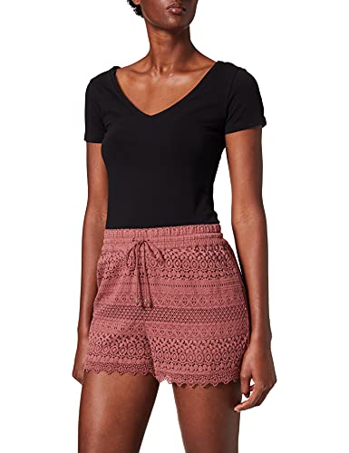 VERO MODA Damen VMHONEY LACE WVN Shorts, Braun, XS von VERO MODA