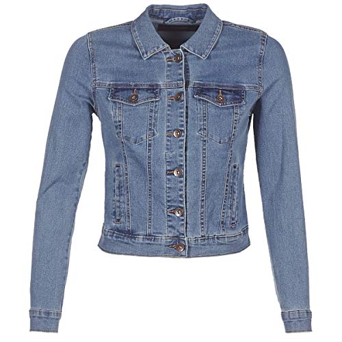 VERO MODA Damen VMHOT SOYA LS Denim Jacket Mix GA N 10193085, Medium Blue Denim, XS von VERO MODA