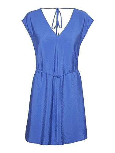 VERO MODA Damen VMIRIS S/L V-Neck Short Dress WVN NOOS Sommerkleid, Dazzling Blue, Medium von VERO MODA