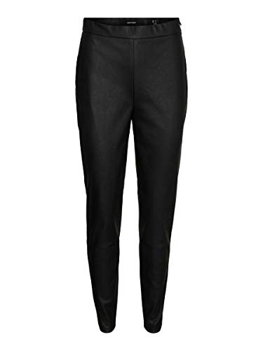 VERO MODA Damen VMJANNI HW PU NOOS Leggings, Black, S von VERO MODA