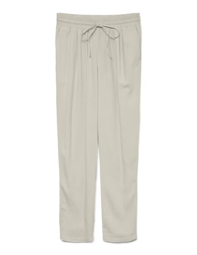 VERO MODA Damen Legere Leinen Stoffhose Casual Schlupfhose Lockere Ankle Pants, Farben:Beige-2, Größe:L von VERO MODA
