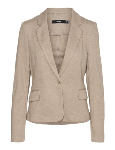 VERO MODA Damen VMJULIA LS Blazer JRS NOOS 10154123, Silver Mink/Melange, 34 von VERO MODA