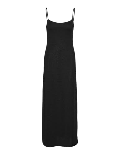 VERO MODA Damen VMKANVA Ankle Glitter Singlet Dress JRS Jerseykleid, Black/Detail:Black Lurex, Medium von VERO MODA